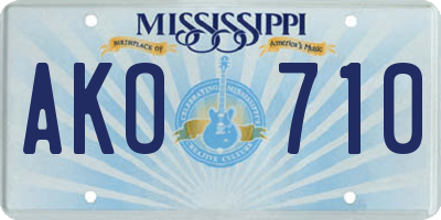 MS license plate AKO710