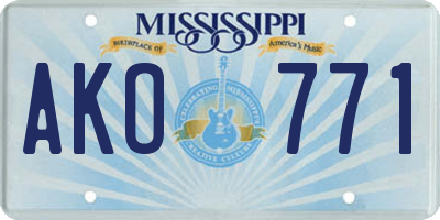 MS license plate AKO771