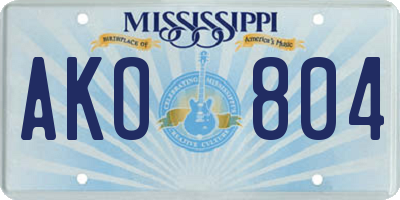 MS license plate AKO804