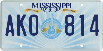 MS license plate AKO814