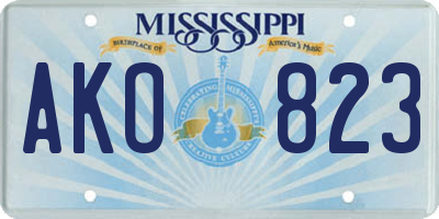MS license plate AKO823