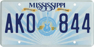 MS license plate AKO844
