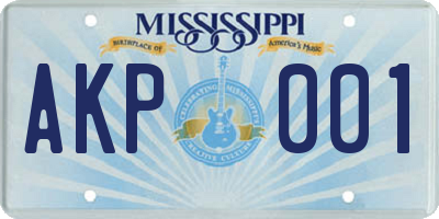 MS license plate AKP001