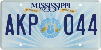 MS license plate AKP044