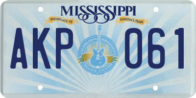MS license plate AKP061