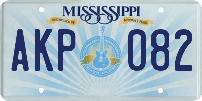 MS license plate AKP082