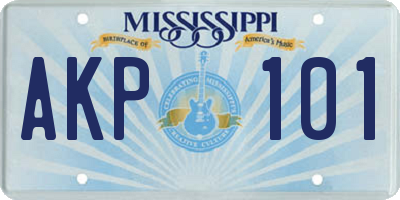 MS license plate AKP101