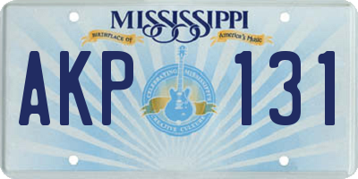 MS license plate AKP131