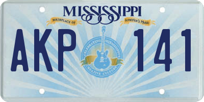 MS license plate AKP141