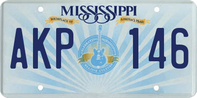 MS license plate AKP146
