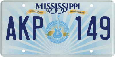 MS license plate AKP149