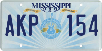 MS license plate AKP154