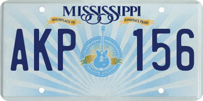 MS license plate AKP156