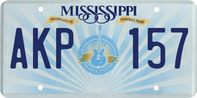 MS license plate AKP157