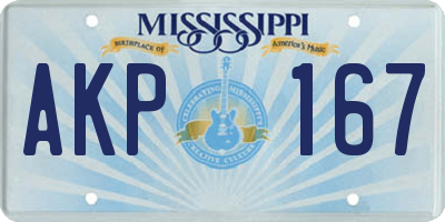 MS license plate AKP167