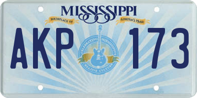 MS license plate AKP173