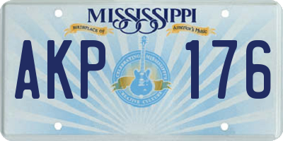 MS license plate AKP176