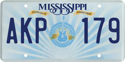MS license plate AKP179