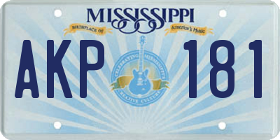 MS license plate AKP181