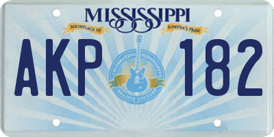 MS license plate AKP182
