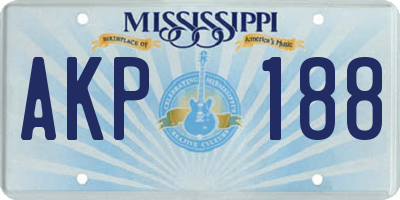 MS license plate AKP188