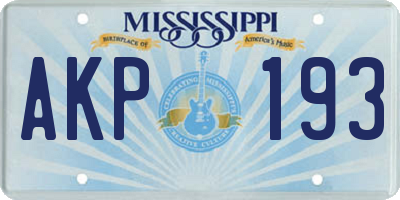 MS license plate AKP193