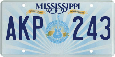 MS license plate AKP243