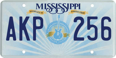 MS license plate AKP256