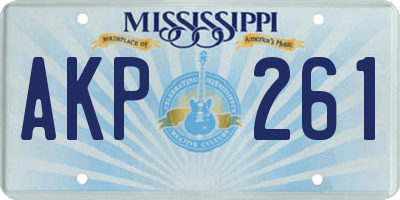 MS license plate AKP261