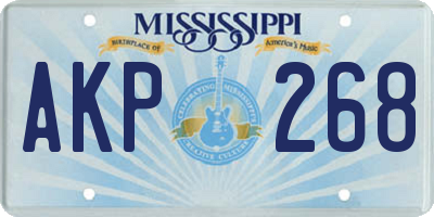 MS license plate AKP268