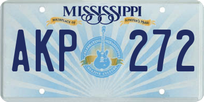 MS license plate AKP272