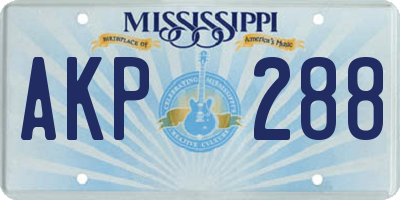MS license plate AKP288