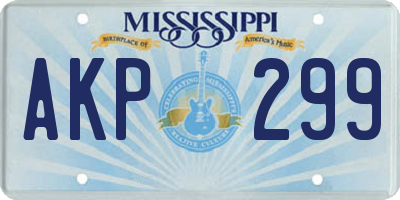 MS license plate AKP299
