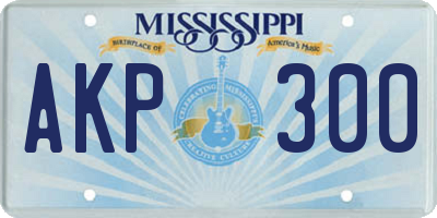 MS license plate AKP300