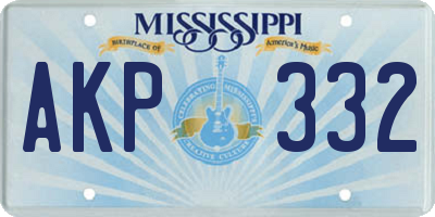 MS license plate AKP332