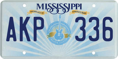 MS license plate AKP336