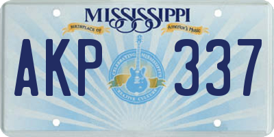 MS license plate AKP337