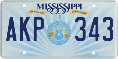 MS license plate AKP343