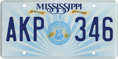 MS license plate AKP346
