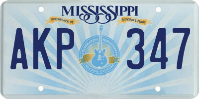 MS license plate AKP347