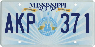 MS license plate AKP371