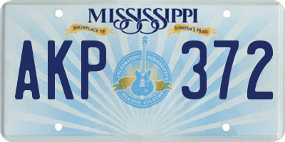 MS license plate AKP372