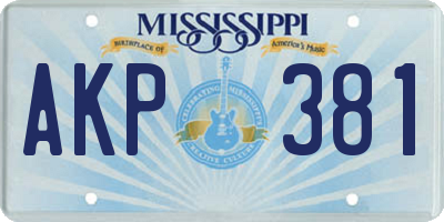 MS license plate AKP381