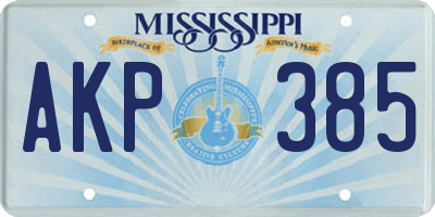 MS license plate AKP385