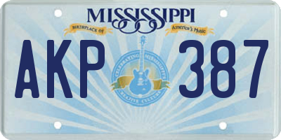 MS license plate AKP387