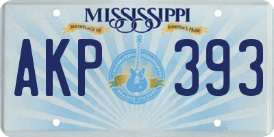 MS license plate AKP393