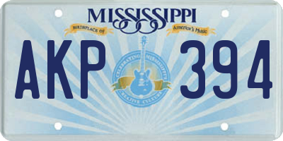 MS license plate AKP394