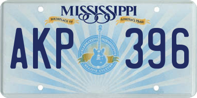 MS license plate AKP396