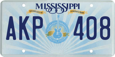 MS license plate AKP408