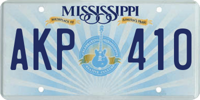 MS license plate AKP410